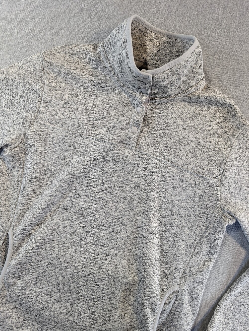 Eddie Bauer Fleece Pullover Women's Large Knit Snap Mock Neck Sweater Jacket